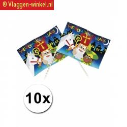 10 welkom sinterklaas thema zwaaivlaggetjes 20 x 30 cm